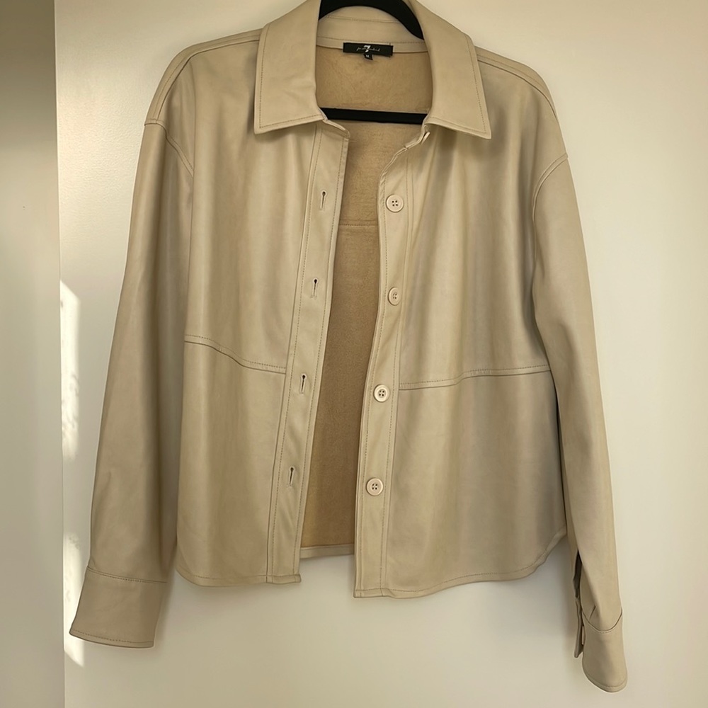 7 For All Mankind Vegan Leather Shirt